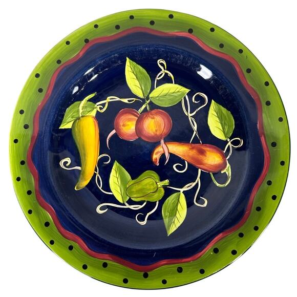 Gates Ware Laurie Gates Vibrant Colorful Art Pottery 9.75" Salad Plates-Set of 3 - Picture 3 of 9